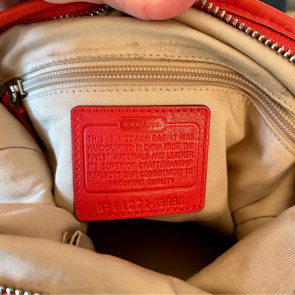 Coach Ocelot Print Bag Red & Black - Picture 11 of 16